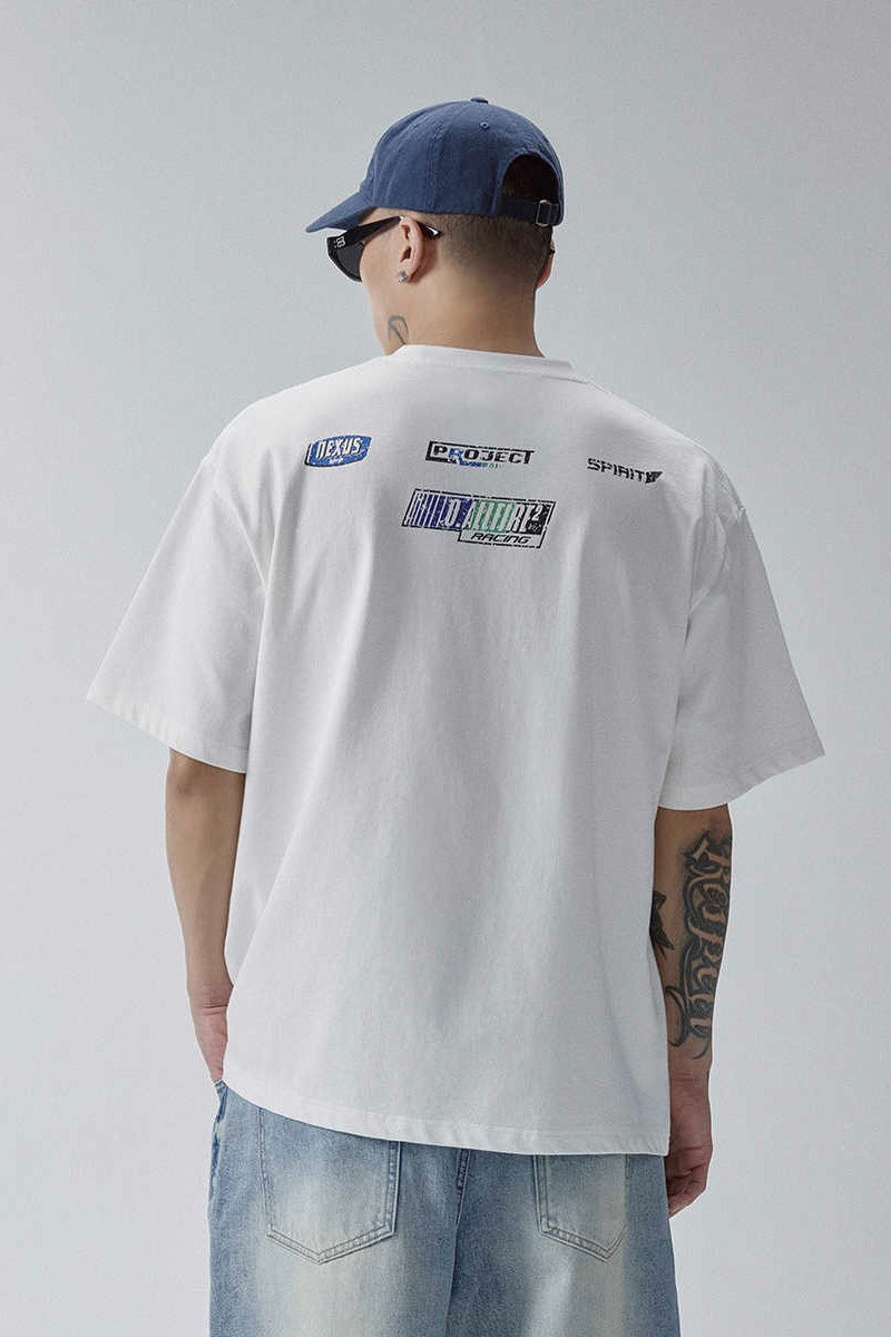 Cracked Lettering Racing T-Shirt
