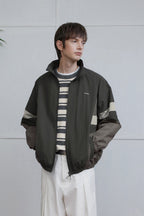 Vintage Color Block Sports Training Jacket