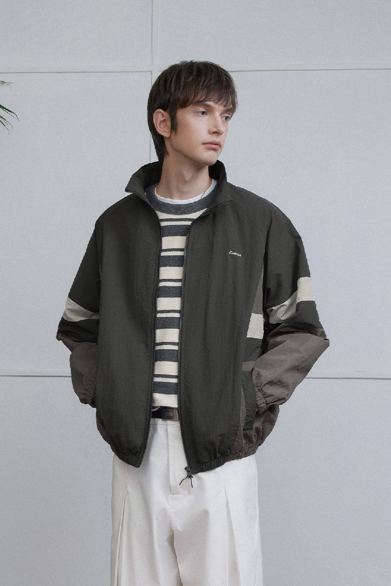 Vintage Color Block Sports Training Jacket