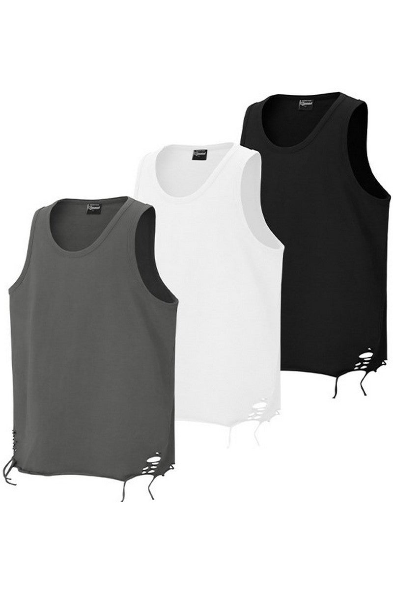 Layered Distressed Cotton Tank