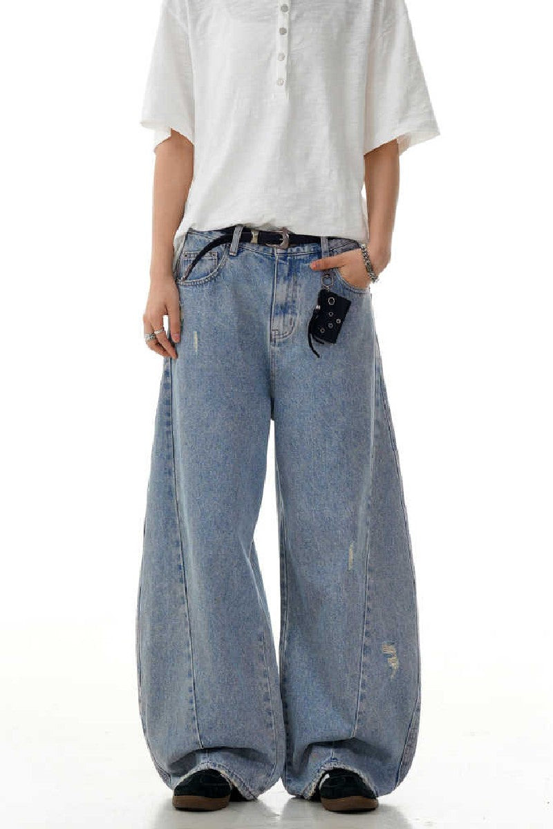 Distressed Blade Banana Jeans