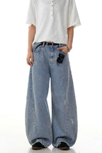 Distressed Blade Banana Jeans