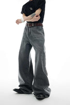 Washed Spine Studded Denim