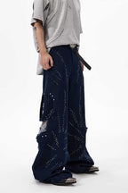 Pearl Studded Distressed Jeans