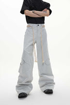 Belted Straight Cut Jeans