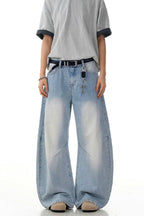 Light Blue Wrinkled Blade Jeans