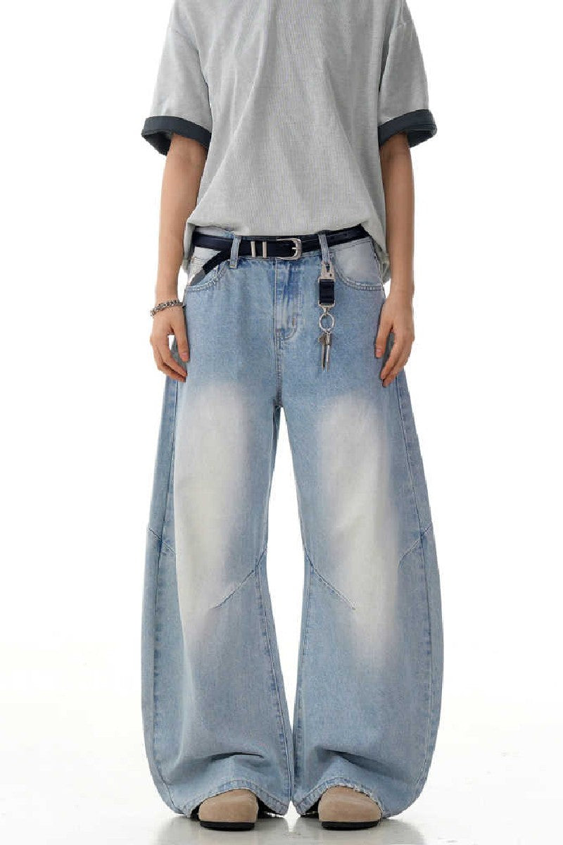 Light Blue Wrinkled Blade Jeans