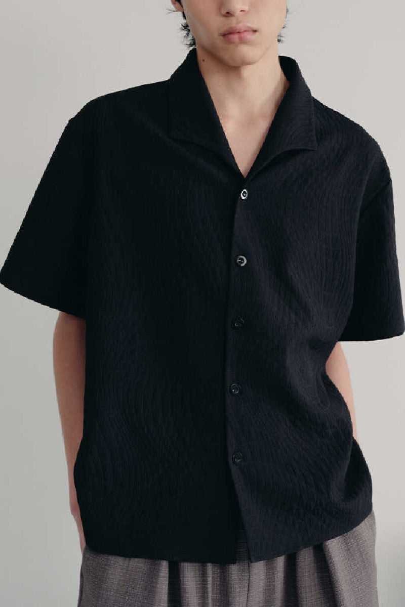 Seagull Collar Crinkle Shirt