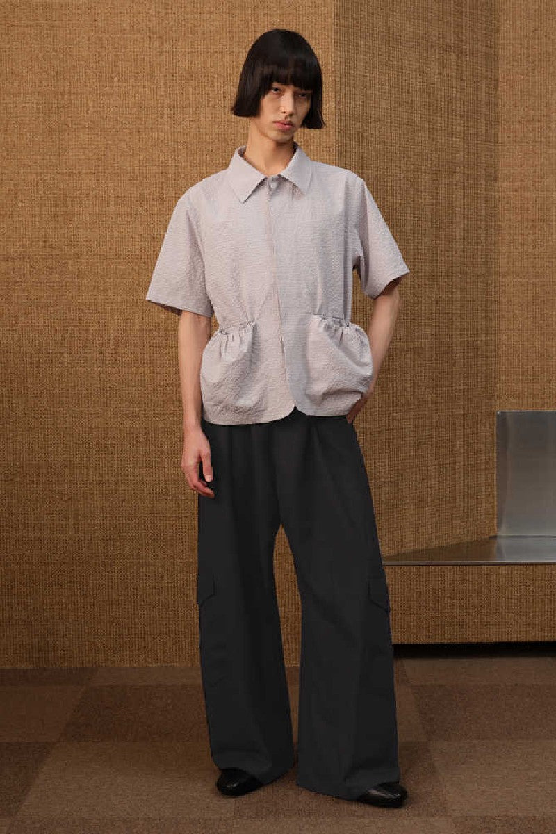 Wool Drop Crotch Cargo Pants