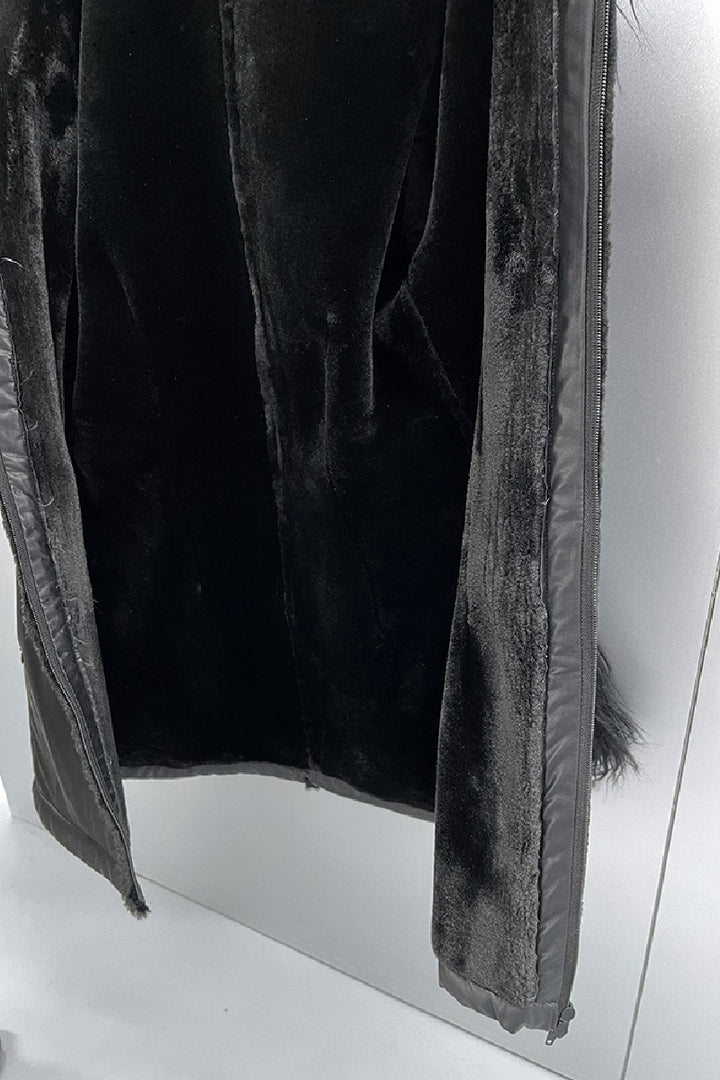 Refined Vegan Leather Fur Coat