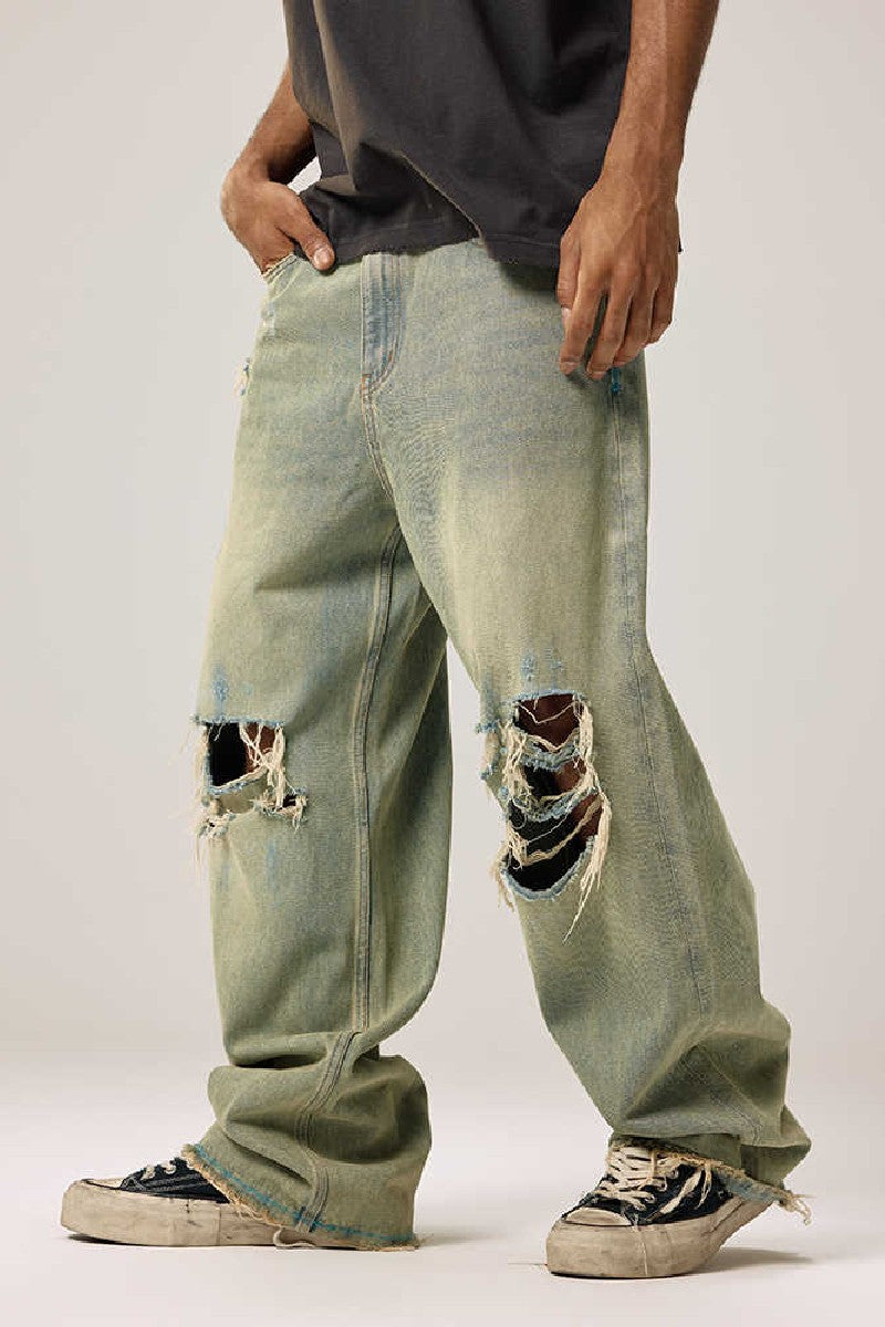 Distressed Wide Leg Jeans