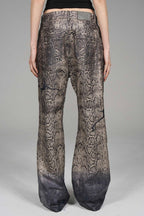 Snakeskin Print Faux Leather Pants