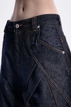Contrast Stitch Wide Leg Jeans