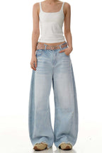 Blue Deconstructed Cropped Jeans