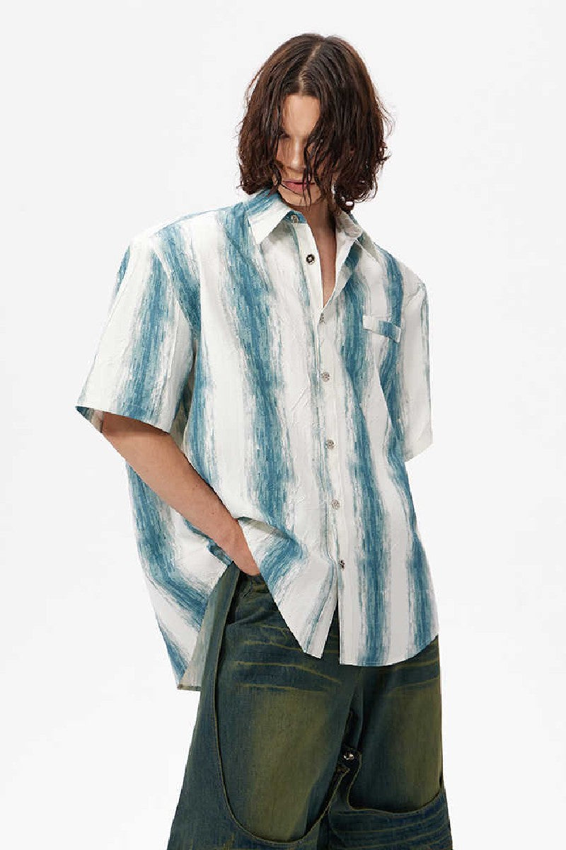 Wrinkled Ink Stripe Shirt