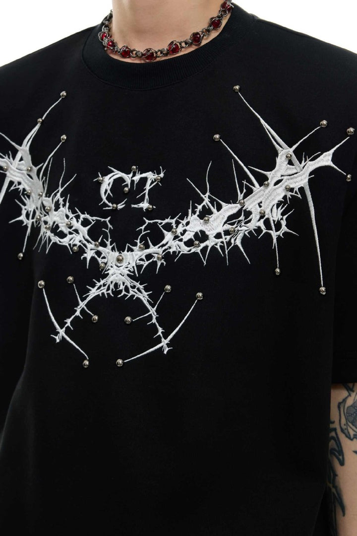 Studded Thistle Embroidery Tee