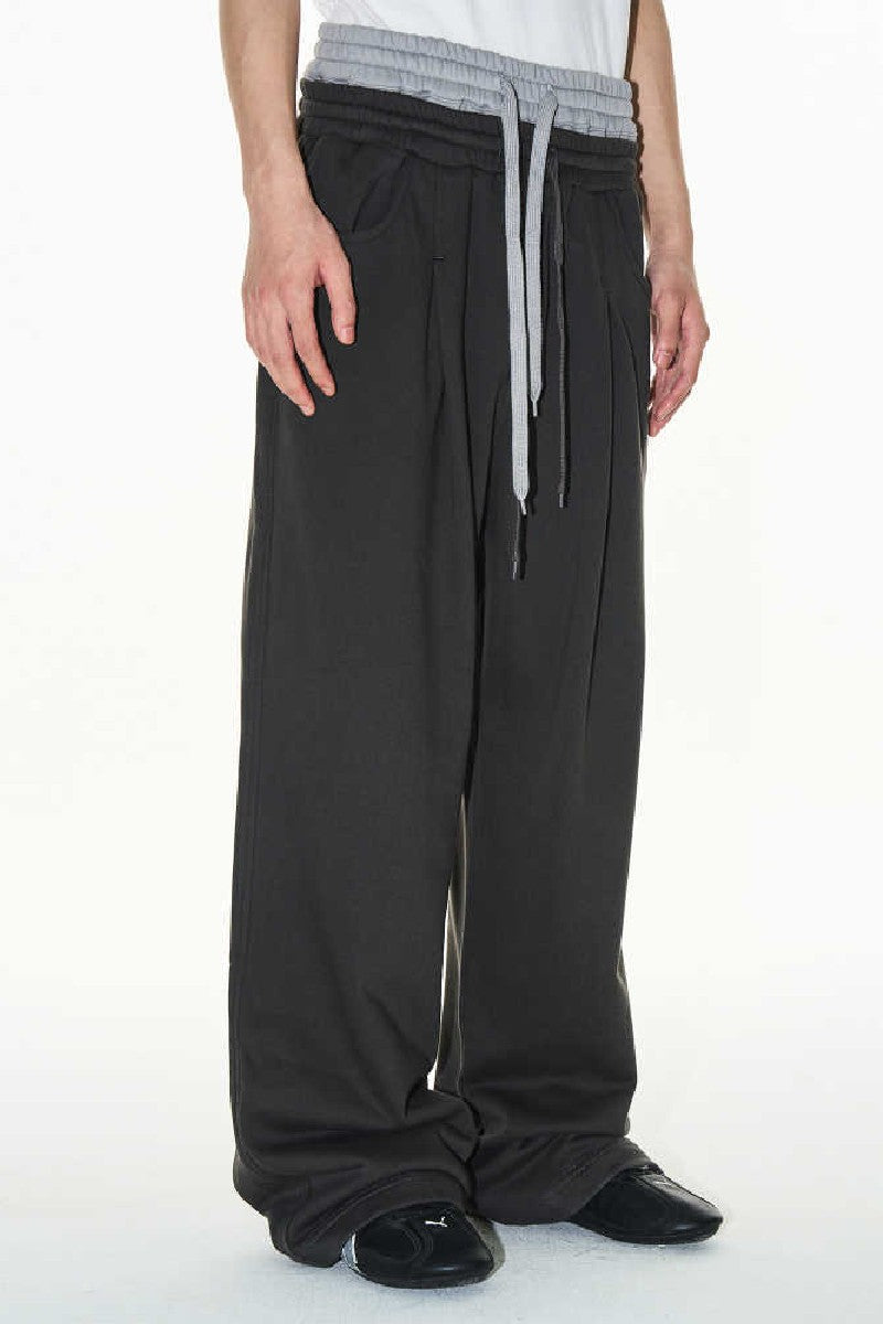 Double Waist Pleated Sweatpants