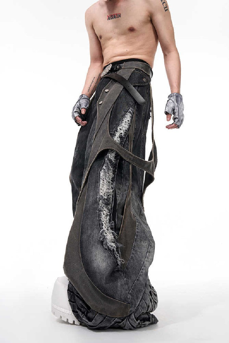Deconstructed Snakebone Distressed Jeans