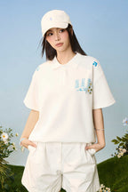 Bouclé Floral Patch Polo