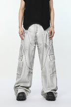 Distressed Cargo Pocket Jeans