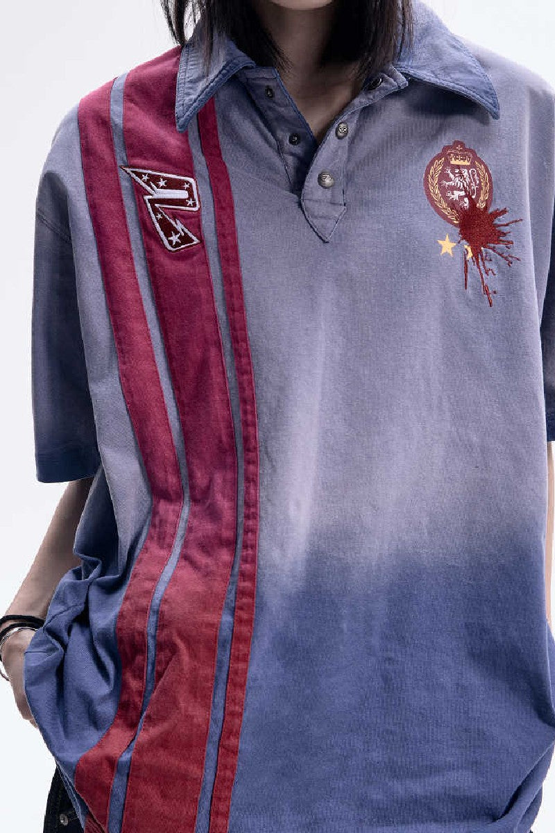 Colorblock Washed Polo Tee