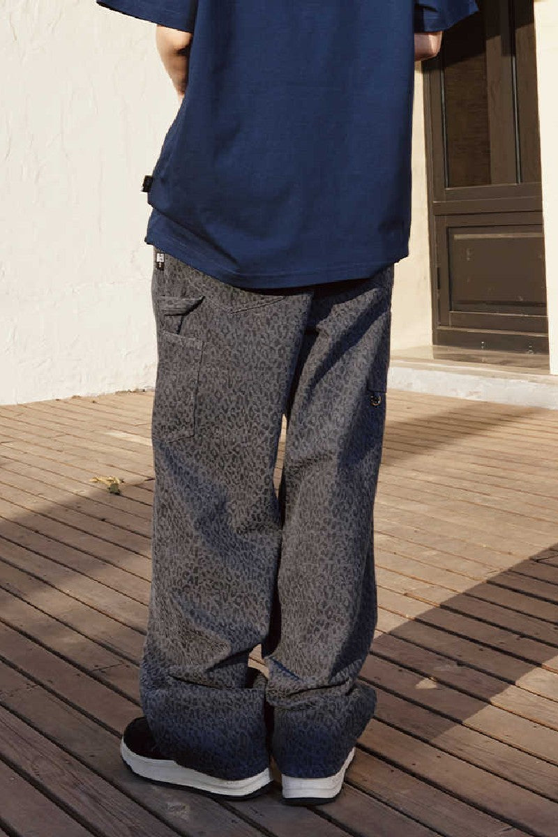 Leopard Print Wide-Leg Pants
