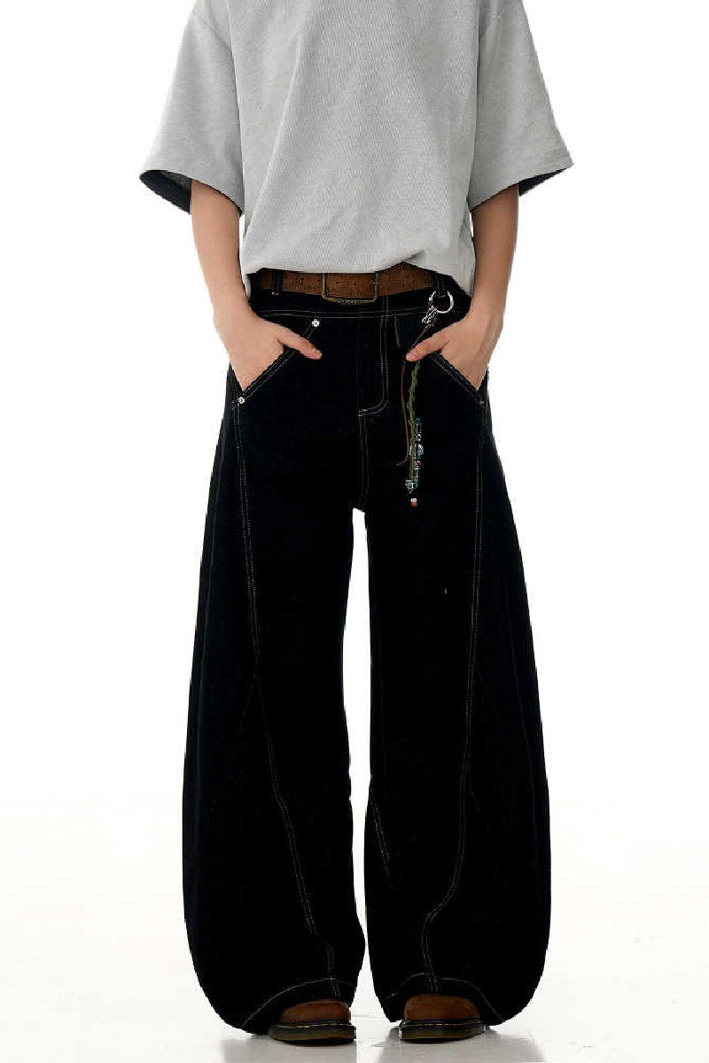Black Deconstructed Blade Jeans