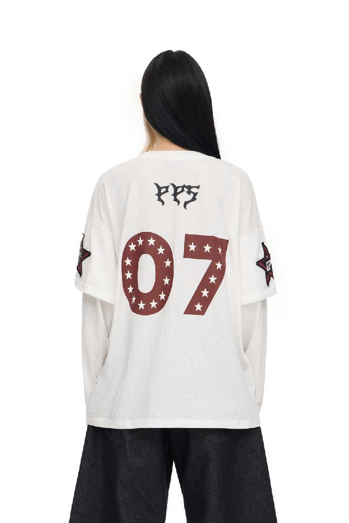 Racing Embroidered Layered Tee