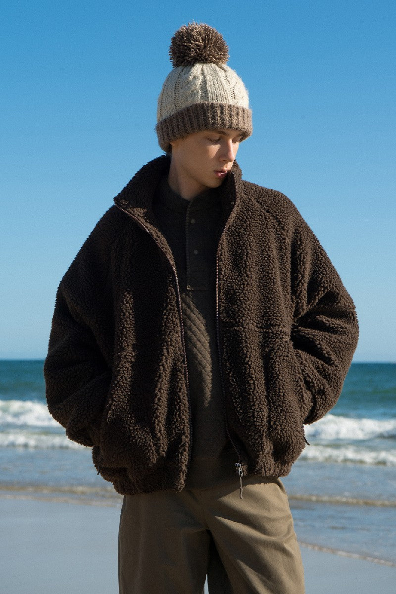 Fleece Stand Collar Windproof Outdoor Jacket