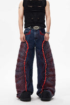 Rose Embroidered Deconstructed Jeans