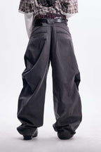 Diamond Pleat Wide Trousers