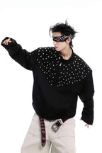 Hand-Embellished Rhinestone Harrington Jacket