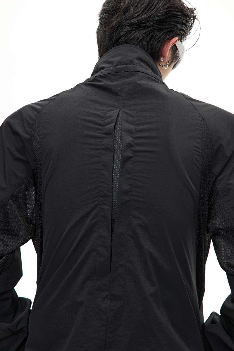 Deconstructed Stand Collar Windbreaker