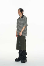 Striped Patchwork Polo Tee