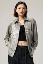 Silk-Texture Striped Shirt