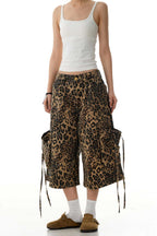 Leopard Print Cargo Jorts