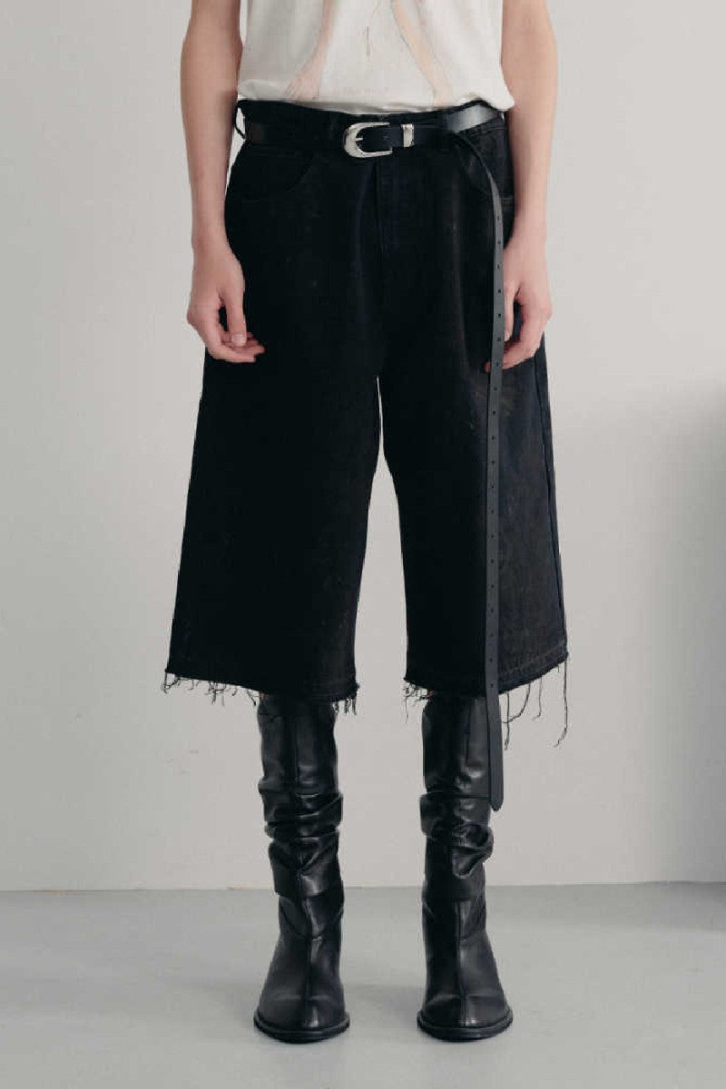 Mud Dyed Cropped Jeans