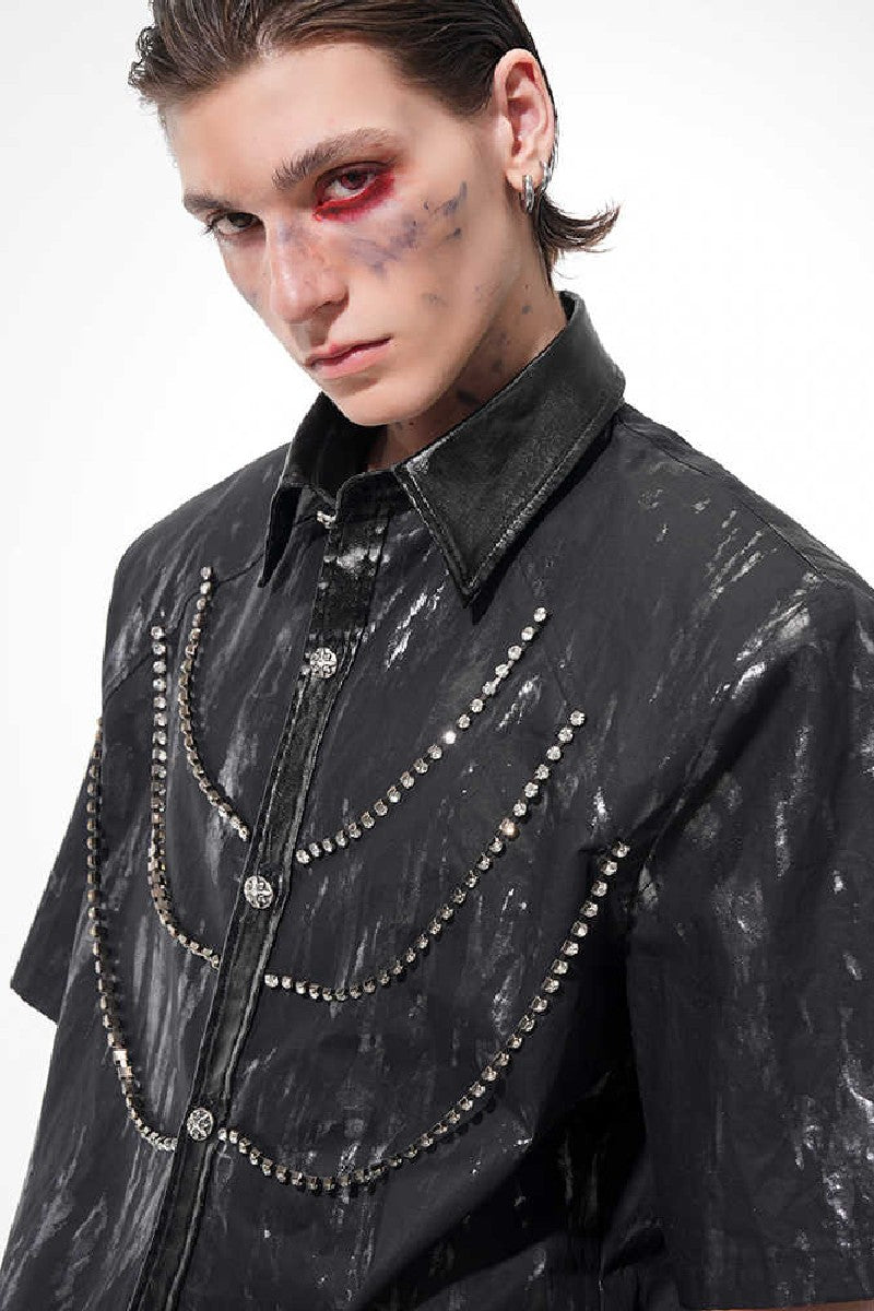 Metallic Padded Shoulder Shirt