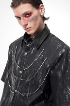 Metallic Padded Shoulder Shirt