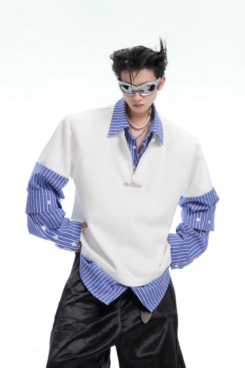 Layered Striped Shirt Tee