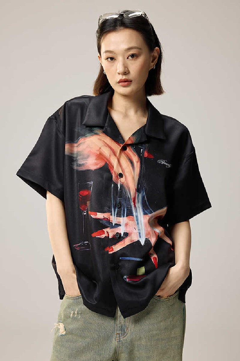 Knife Print Cuban Shirt