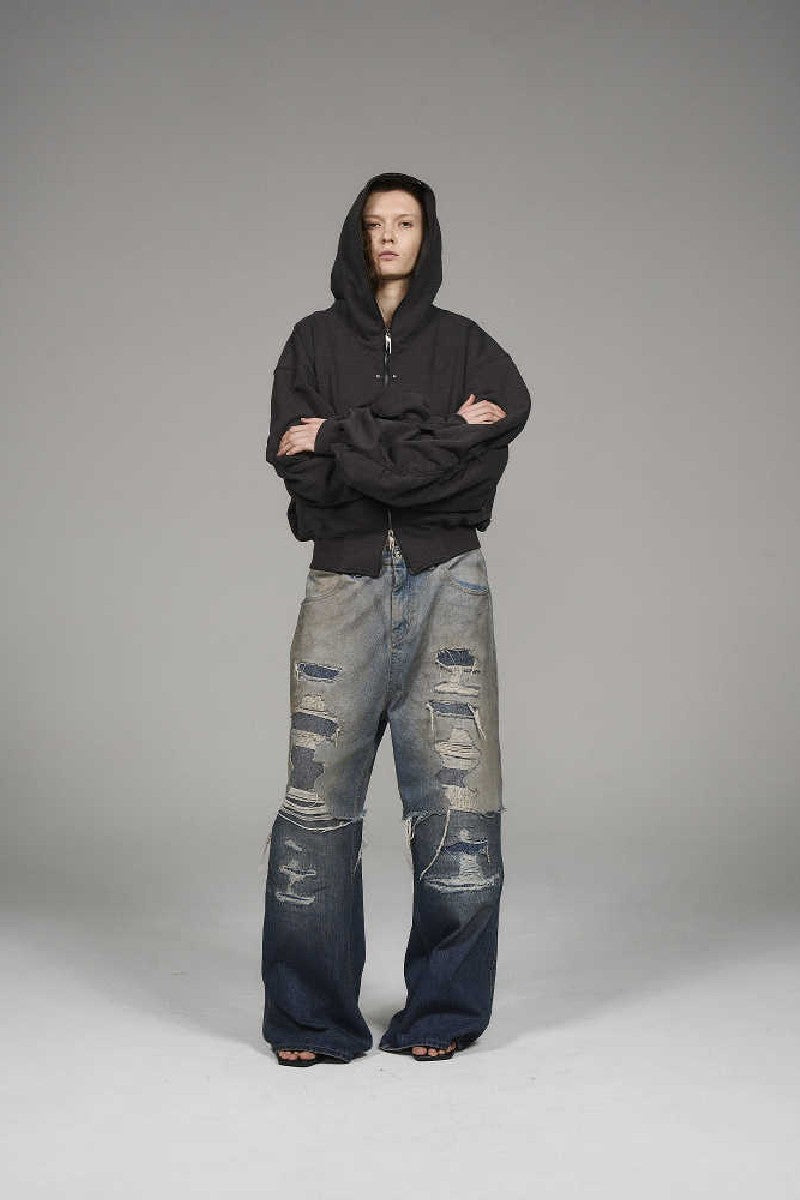 Double Layer Distressed Jeans