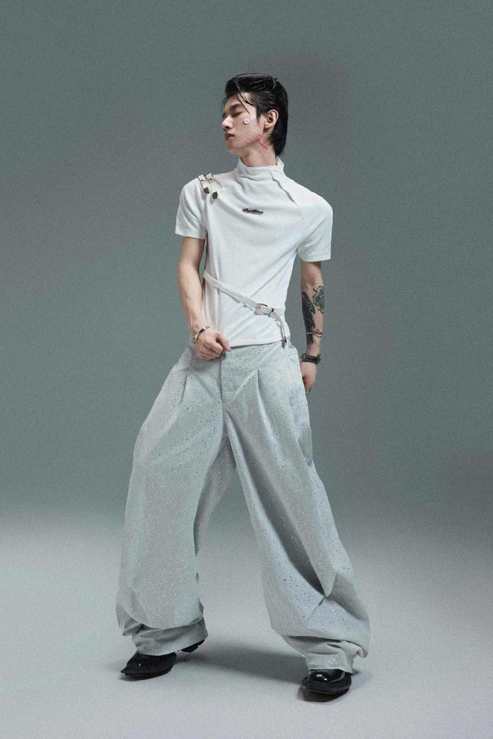 Glitter Pleated Blade Trousers