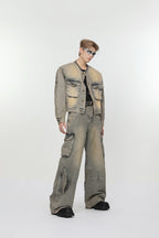 Washed Pockets Jeans