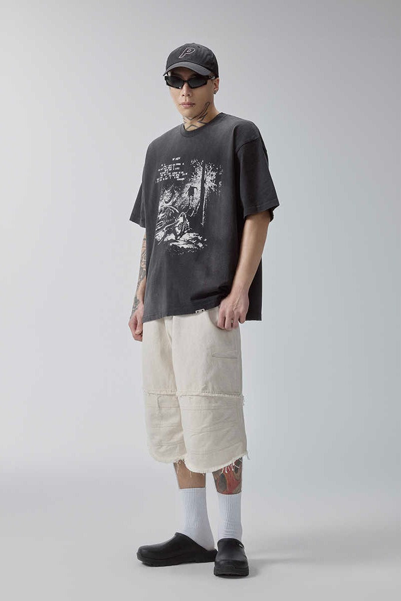 Patchwork Knee-Length Shorts