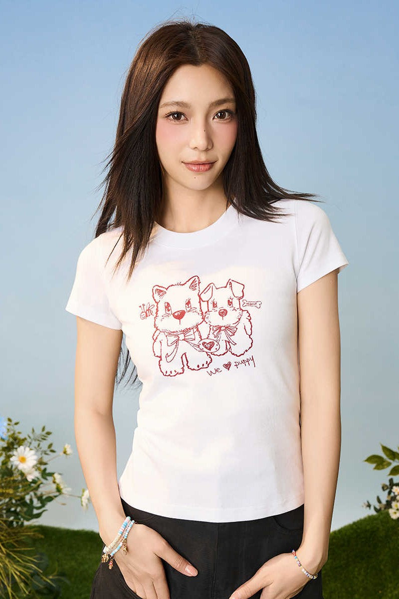 Playful Dog Graphic Tee