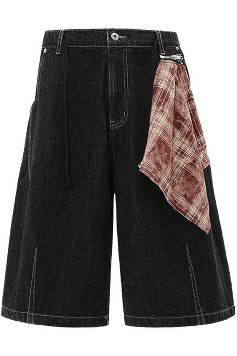 Patchwork Bandana Denim Shorts