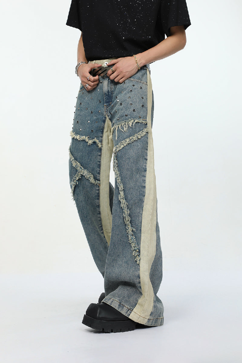 Frayed Studded Jeans