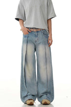 Deconstructed Straight Leg Jeans