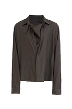 Draped Cupro Long Sleeve Shirt